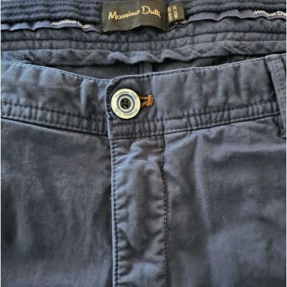 Massimo Dutti Mens Slim Fit Chino Blue Navy Trousers‎ Pants Stretch 38 26 - Picture 6 of 9